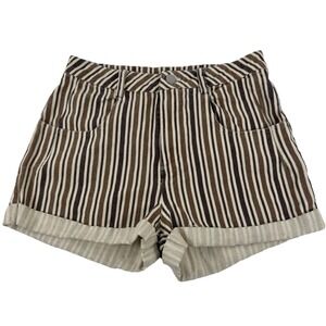 Altar'd State  Cuffed Shorts Women's Size S Striped High Waisted Rolled Hem